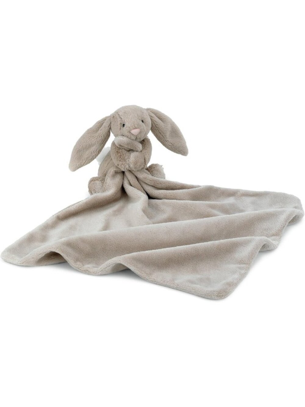 Soft Beige Bunny Security Blanket | Plush Baby Lovey | Cuddle Toy for Infants